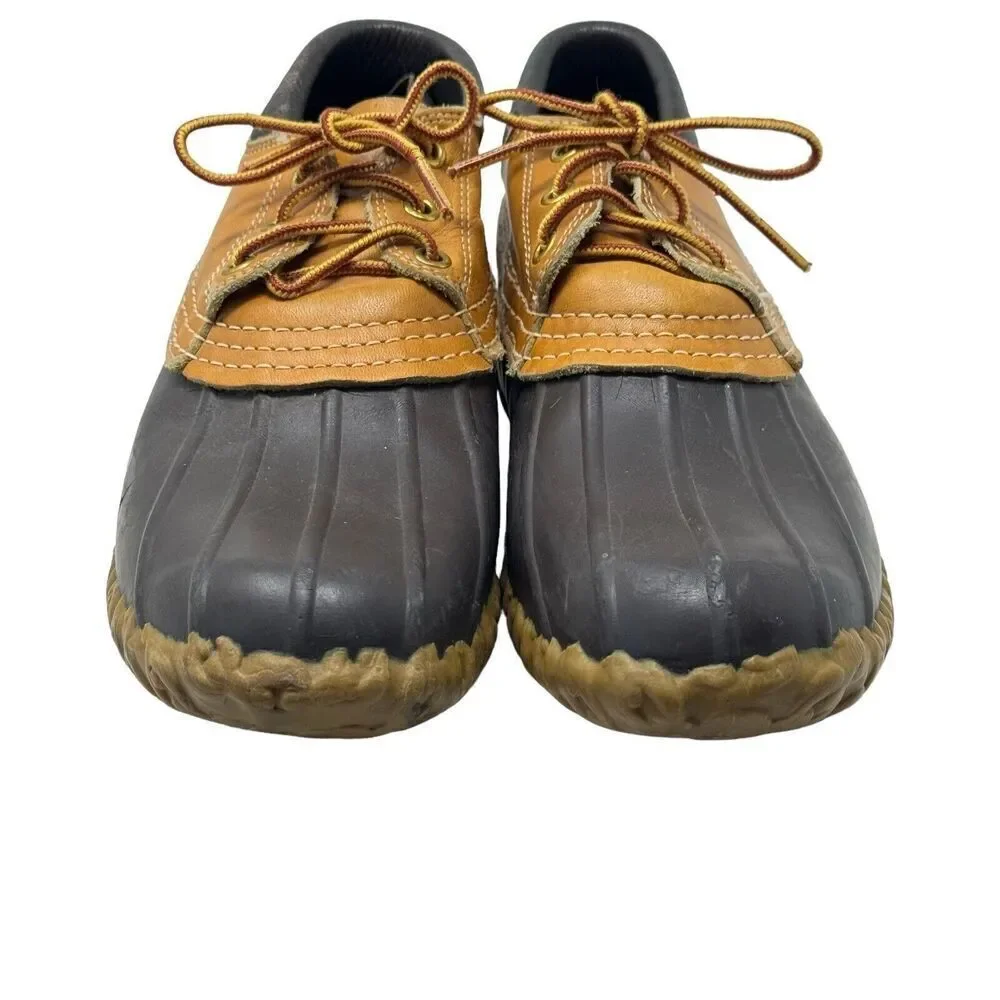 VINTAGE L.L. Bean Boots Rubber Moc Duck Shoes Brown Slip On size 7